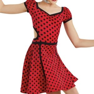 Weissman Red and Black Polka Dot Dance Costume